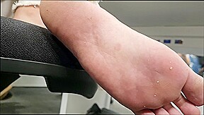 Dirty feet and soles from office hidden cam